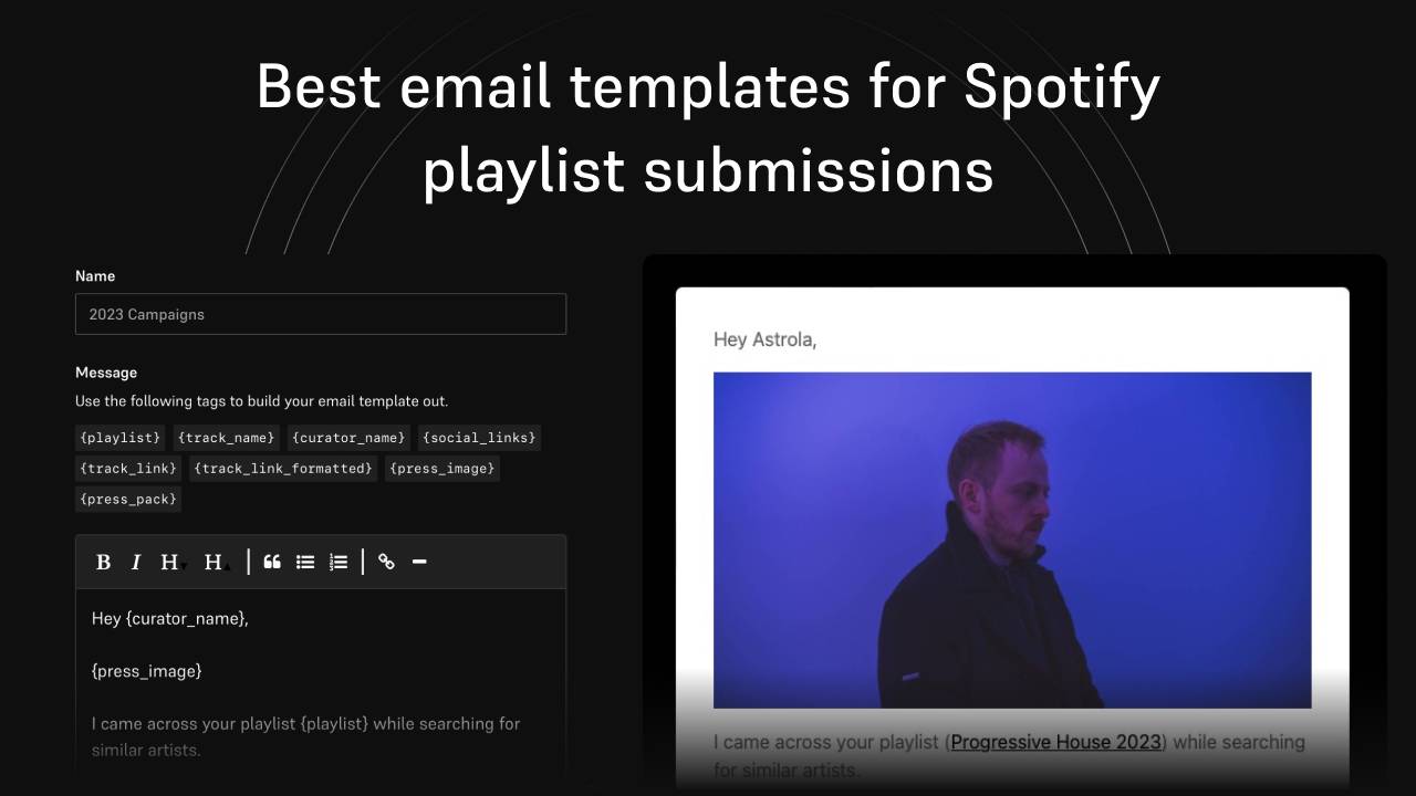 Best email templates for sending to Spotify playlist curators